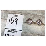 14k large sparkling solitaire earrings,
