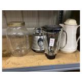 Gallon jar, Osterizer blender, insulated carafe