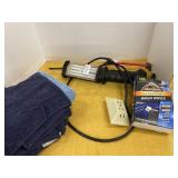 Towels, ArmorAll wipes, trouble light