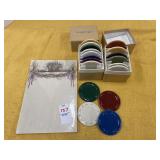 Longaberger pottery sample disks, basket notepad