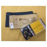 Bank bags and pencils
