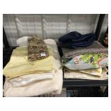 Various cloth napkins and tablecloths