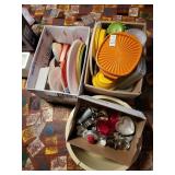 Cookie cutters and misc bowls and lids