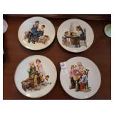 4 Norman Rockwell plates
