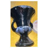 Vintage Black Haeger Pottery Trophy Style Vase,