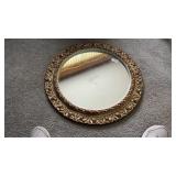 Vintage Mirror - molded resin frame 26 in