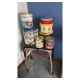Tin Collection & Portable Table/Cart
