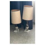 2 Marble Base Table Lamps