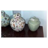 Decorative Ginger Jar and Porcelain Butterfly