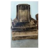 Broyhill Vintage high back armchair, velour