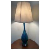 MCM  "genie" bottle table lamp blue/green drip