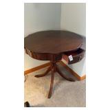 Vintage mahogany pie crust drum table, single