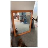 Maple Framed Wall Mirror 38 1/2 x 30 in, heavy
