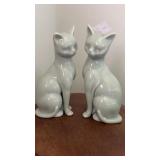 2 Porcelain Siamese cat figurines