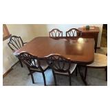 Solid Wood Kitchen Table with 6 Chairs and Leaf,