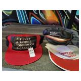 Harley Davidson leather hat & misc hats