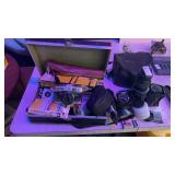 Vintage Camera Lot Lens, Bulbs and More