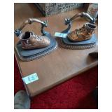 Pair of baby shoe bookends
