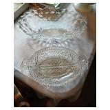 Glass bowl and divided relish dish