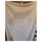 White chenille 42"x62" throw, brown chenille