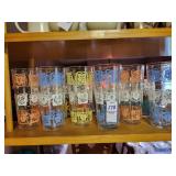 6 Tumblers squares & leafs