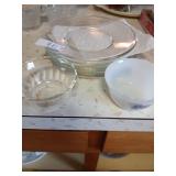 Vintage Fire King and 6 clear plate lot
