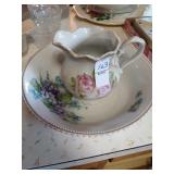 Antique Leughtenburg German rose pitcher, misc