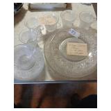 Vintage Indiana glass 6 plates, 6 cups, 6 saucers