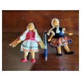 Vintage wooden peg dolls made in Poland