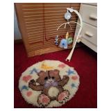 Latch hook rug & crib music rotation playing it