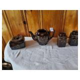 Brown Betty Red ware Salt&pepper