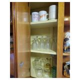 3 shelves of glassware