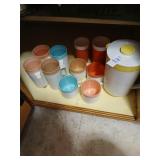 Vintage Thermo Pitcher with 10 cups