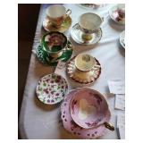 Vintage hand painted cups and saucers cups & 6