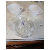 Vintage Federal Moonglow cream and sugar with