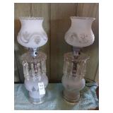 Pair of lamps with crystals