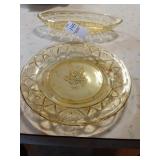Lot of yellow depression glass