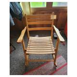 Vintage slat wood folding rocking chair