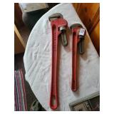 2 pipe wrenches 24& 18in.