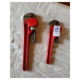 2 pipe wrenches 10in &8in.