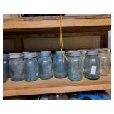 Canning jars blue assortment