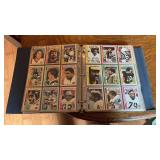 Binder of football cards