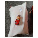 Vintage chrismas elf and blanket lot