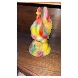 Vintage chalkware rooster figurine
