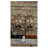 Two Clear Oil Lamps