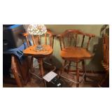 Set of 2 Wooden Bar Chairs