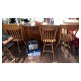 Set of 3 Wooden Bar Chairs