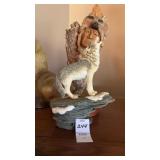 Wolf and Native American Figurine