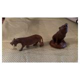 Tiger and Wolf Wooden Statue