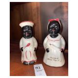 Black Americana "Salty and Peppy" ceramic salt